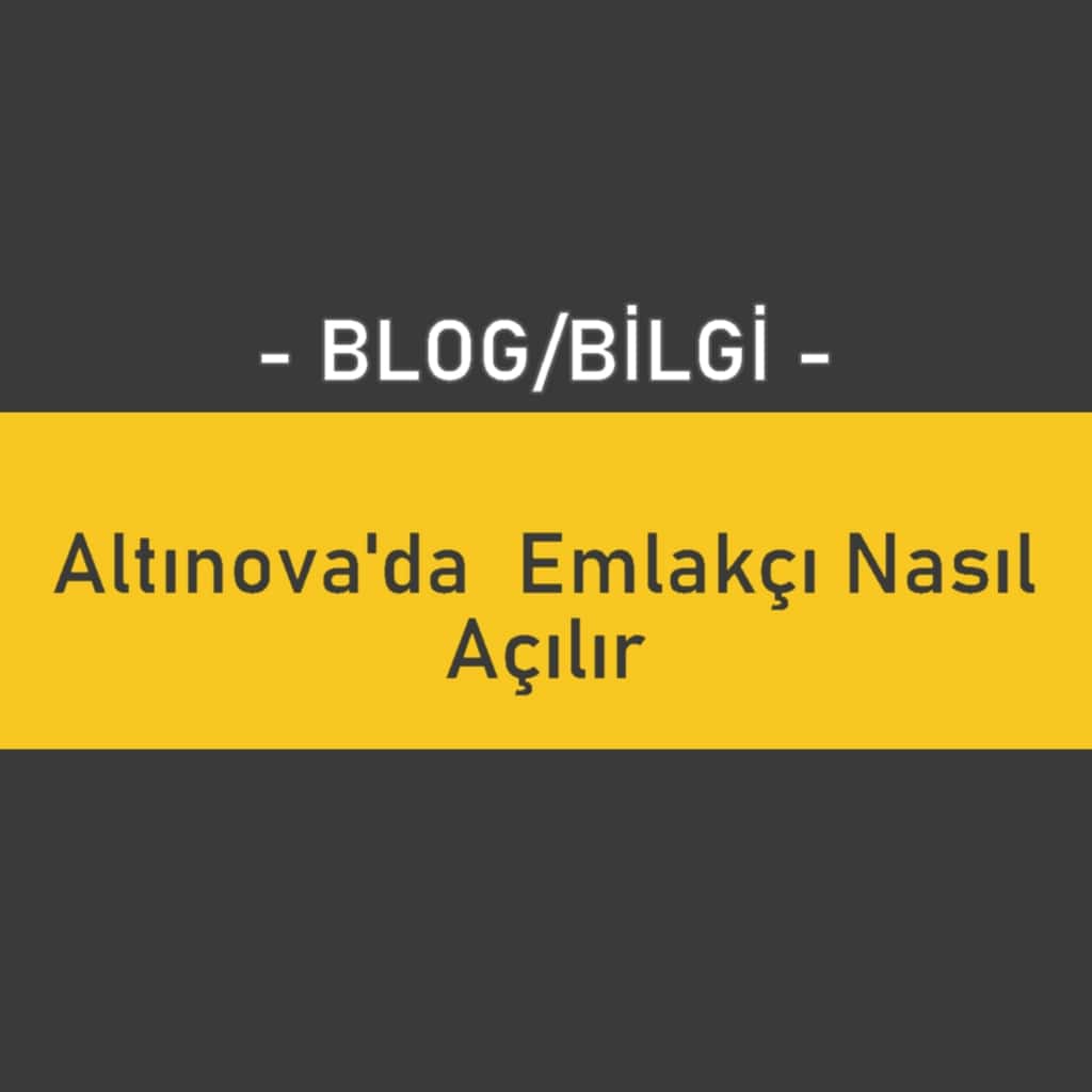 Altınova'da Emlakçı Nasıl Açılır