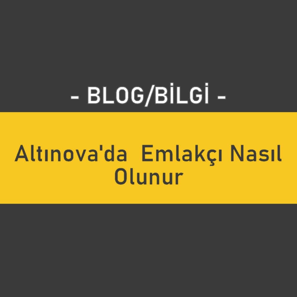 Altınova'da Emlakçı Nasıl Olunur
